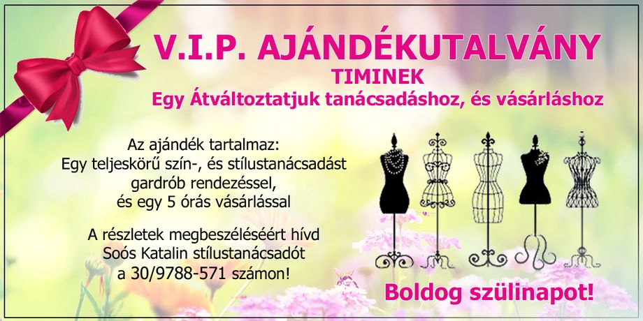 stílustanácsadás ajándékutalvány