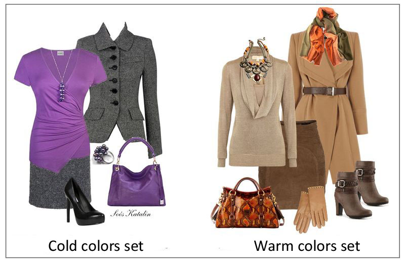 cold colors and warm colors sets